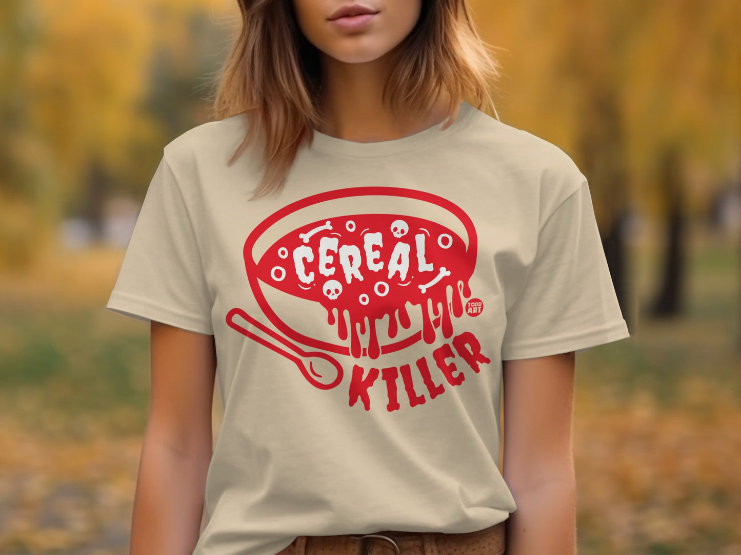 Cereal Killer Graphic T-Shirt Casual Wear Trendy Apparel