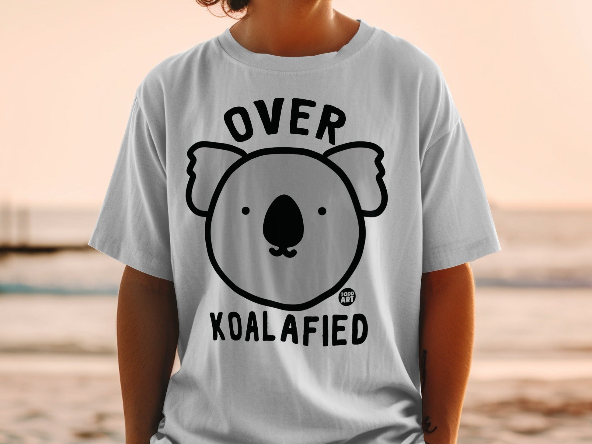 Over Koalafied Adorable Koala Face Graphic T-Shirt