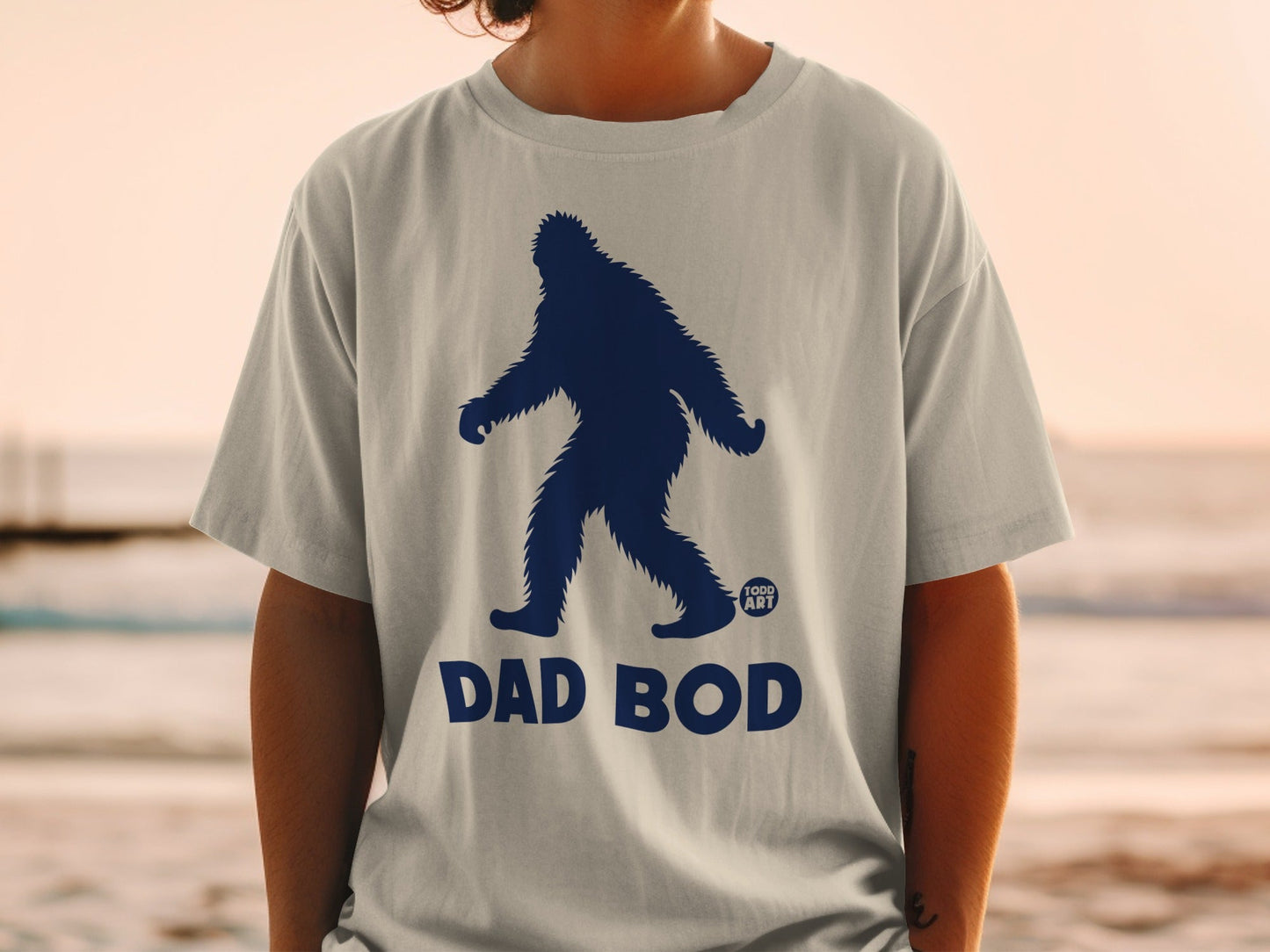 Funny Bigfoot Dad Bod Todd Art Graphic Tee Shirt