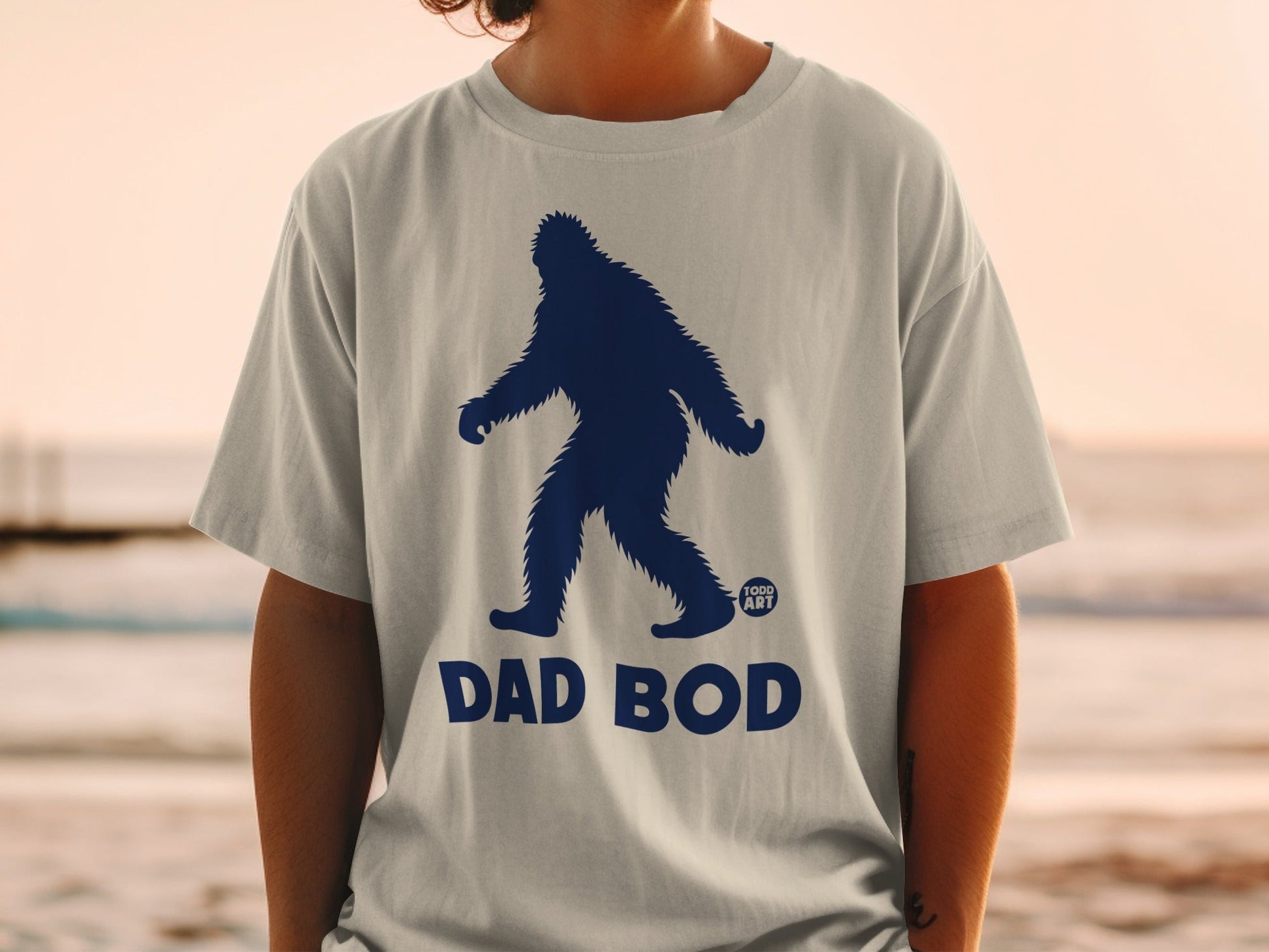 Funny Bigfoot Dad Bod Todd Art Graphic Tee Shirt