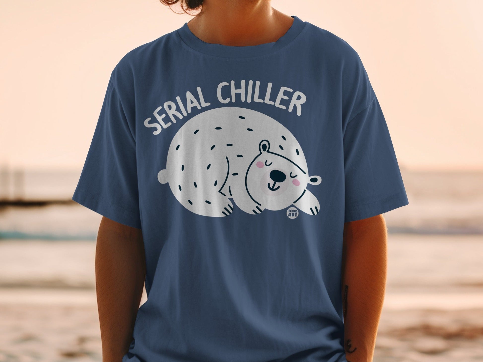 Serial Chiller Cute Sleeping Bear Graphic Tee