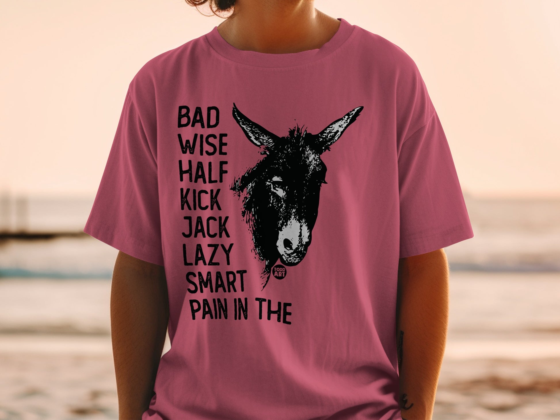 Unique Bad Wise Half Kick Lazy Smart Pain T-Shirt