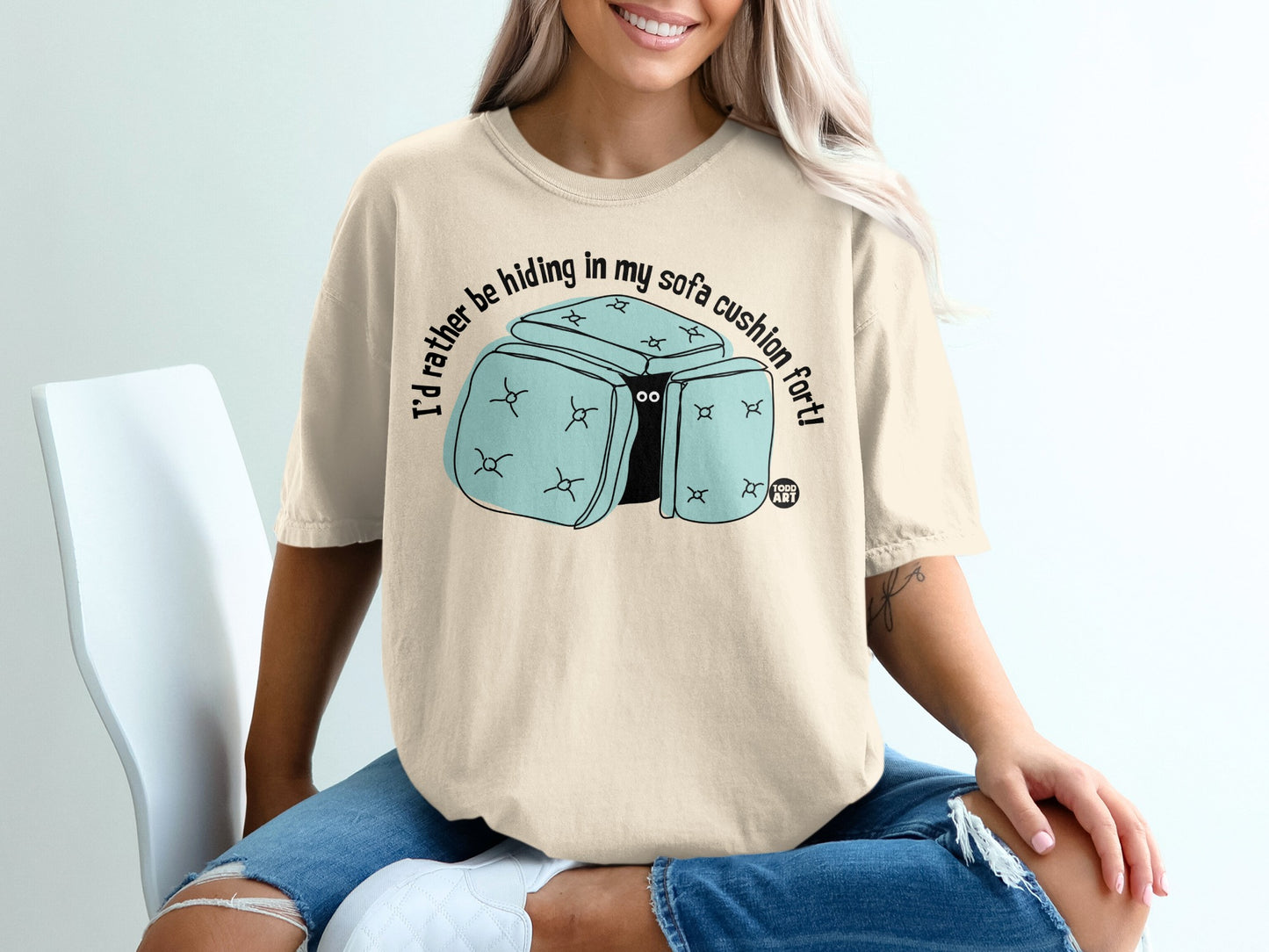 I'd rather be hiding in my sofa cushion fort! product type