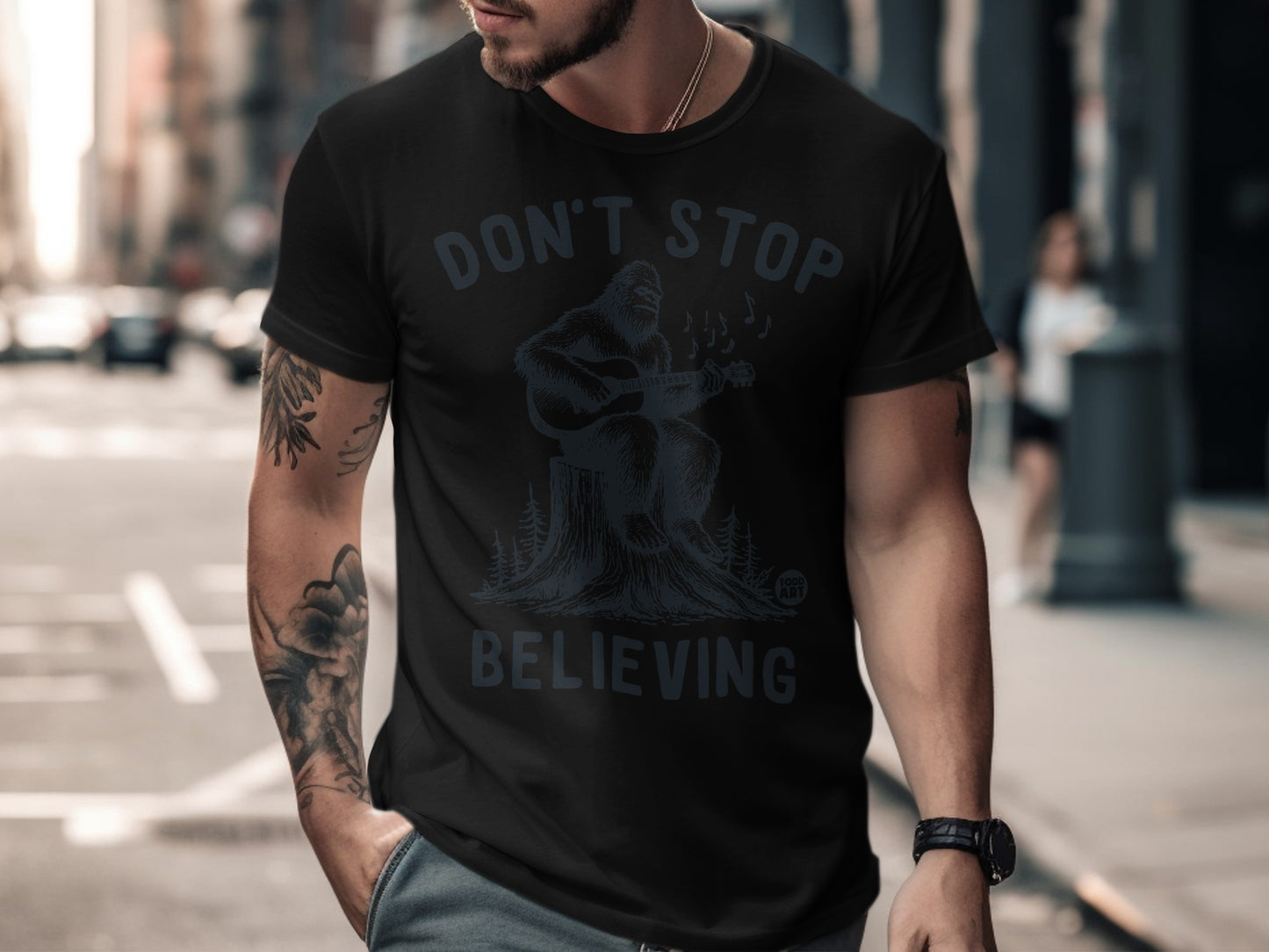 Don't Stop Believing Graphic Bigfoot T-shirt
