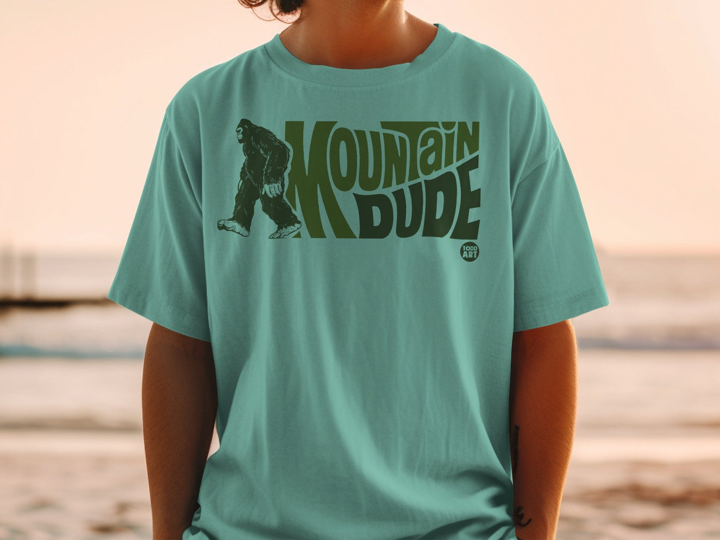 Mountain Dude Graphic T-Shirt with Bigfoot Design