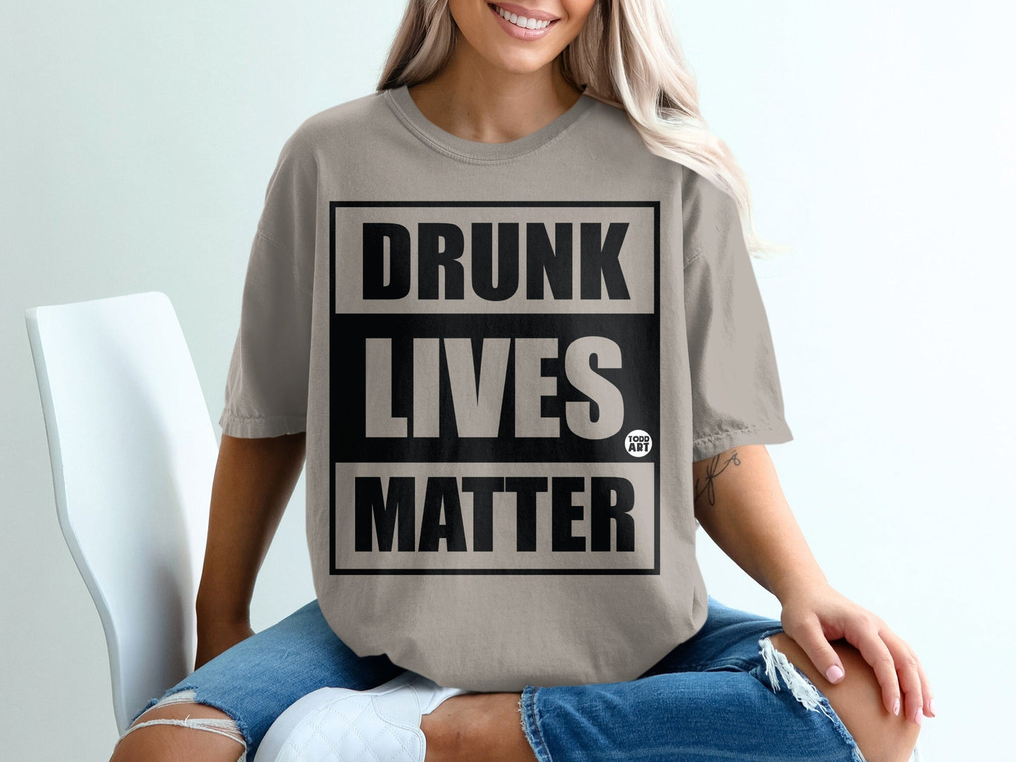 Drunk Lives Matter Graphic Tee Shirt Statement Casual