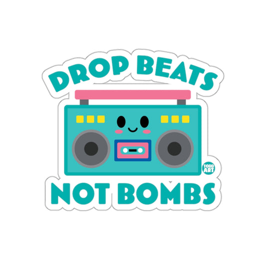 Drop Beats Not Bombs Boombox Sticker
