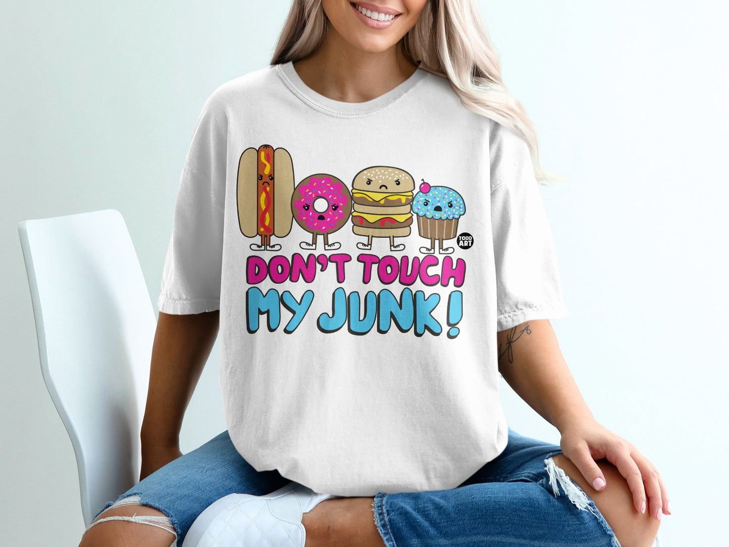 Don't Touch My Junk Cute Cartoon Food Graphic Tee
