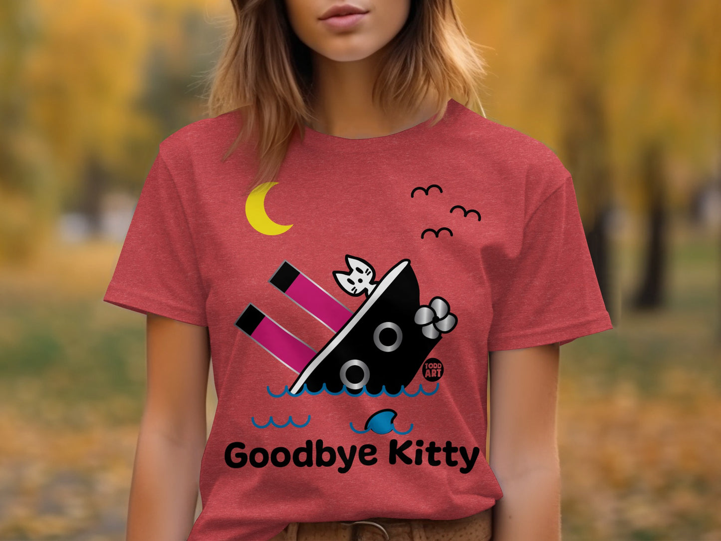 Goodbye Kitty Sinking Ship Graphic T-Shirt Product