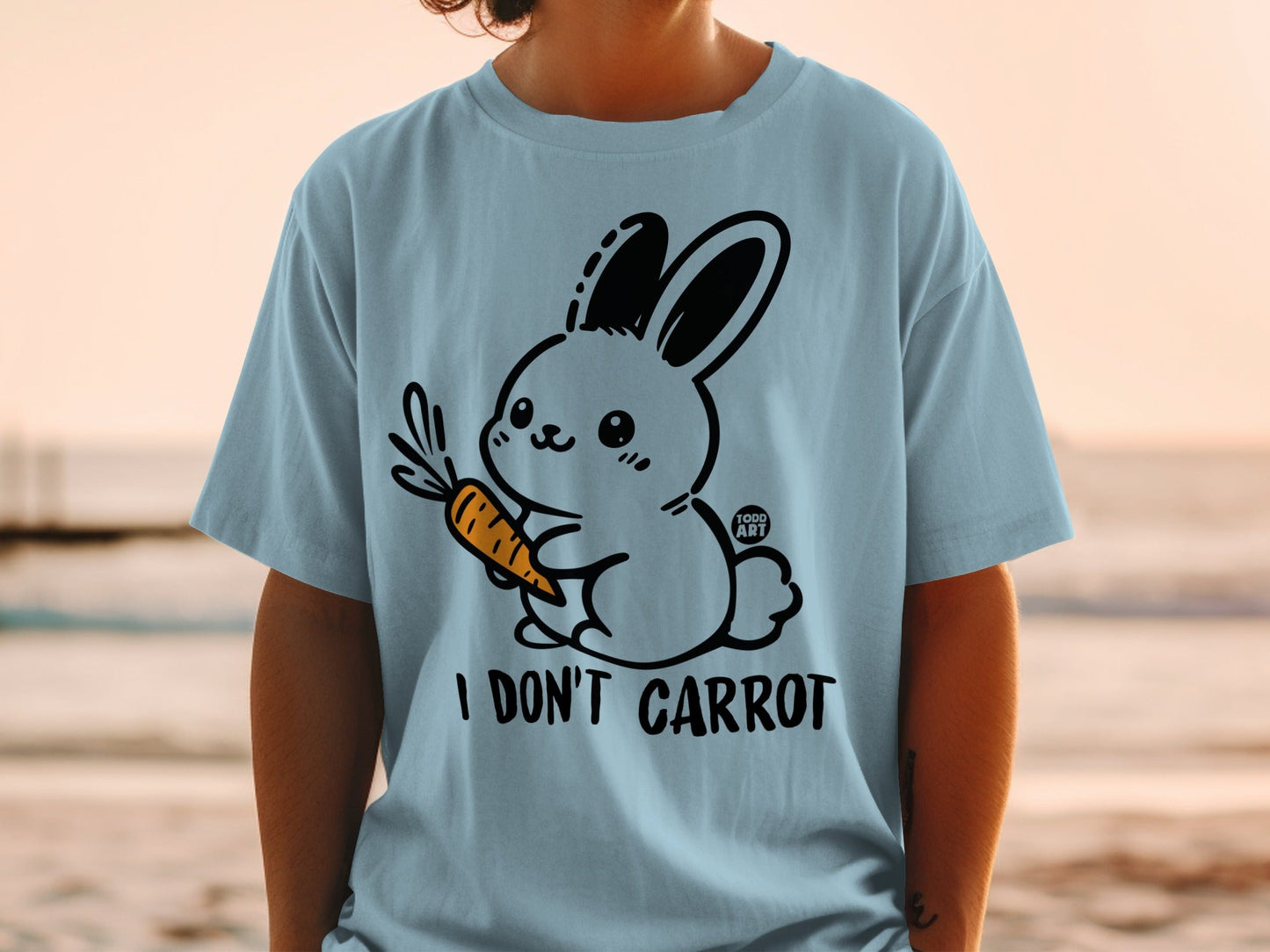 Cute Bunny I Don't Carrot Graphic Tee Shirt Todd Art
