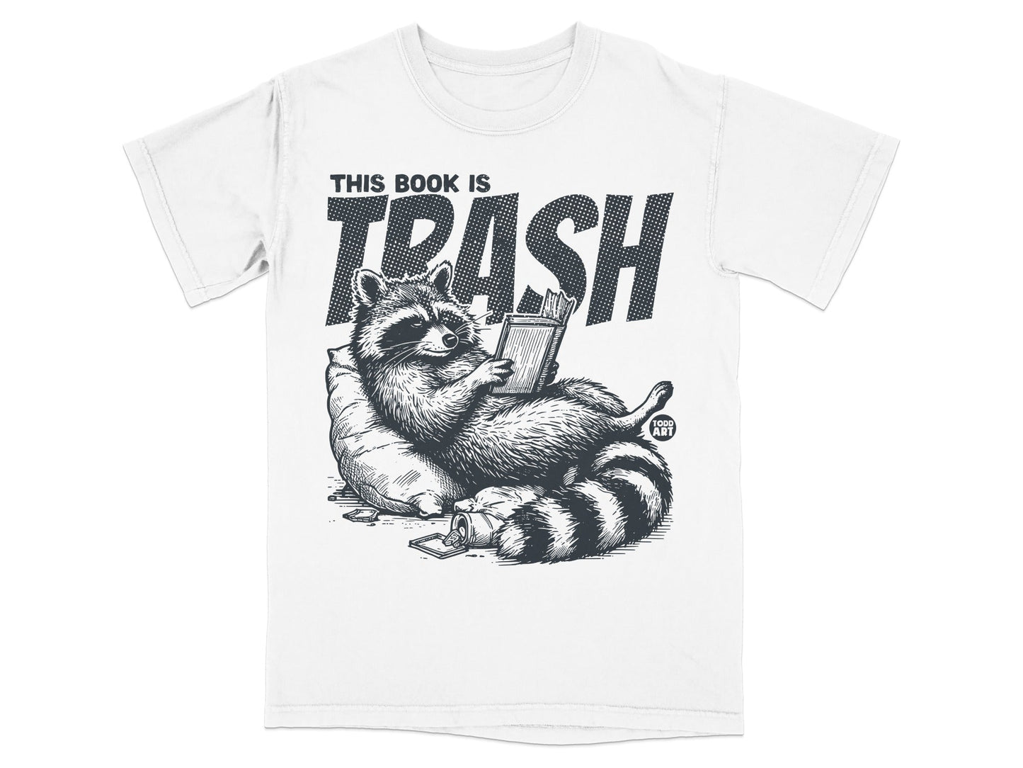 This Book Is Trash Raccoon Reading T-shirt