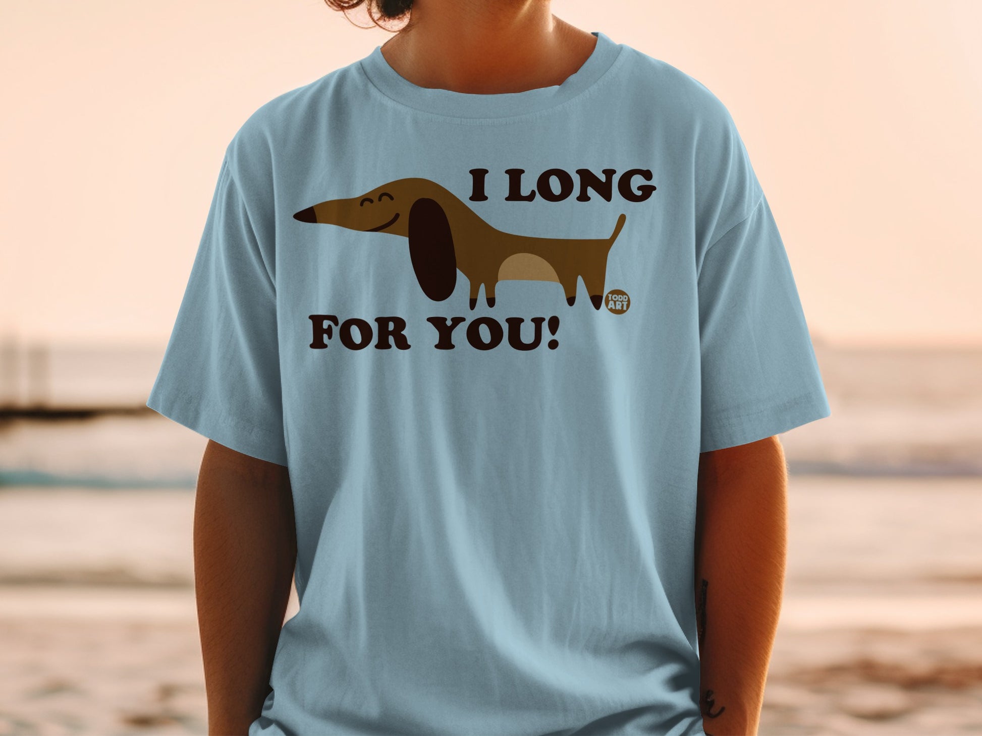 I Long For You Dachshund Graphic Tee Shirt