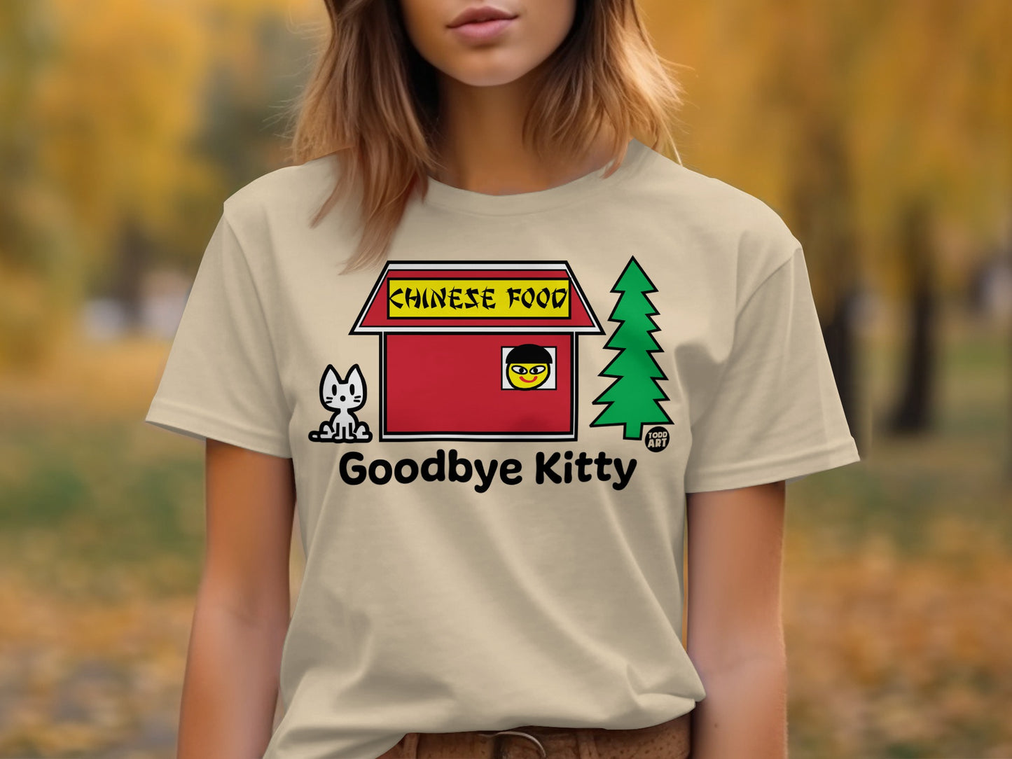 Chinese Food Goodbye Kitty Graphic T-Shirt