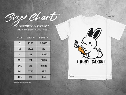 I Don't Carrot Cute Bunny Graphic T-Shirt for Adults