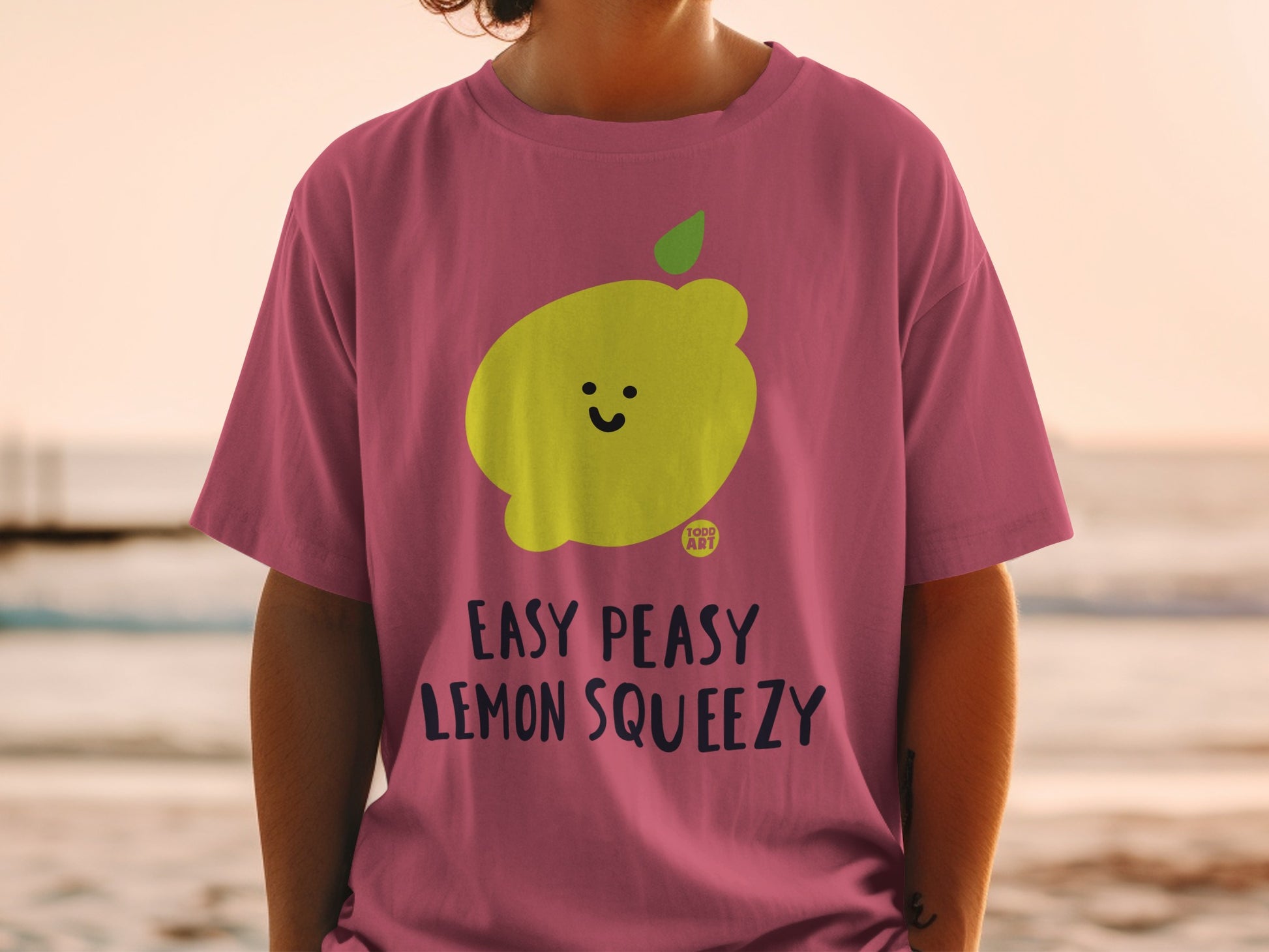 Pink Lemon Smiley Face Easy Peasy Lemon Squeezy product type
