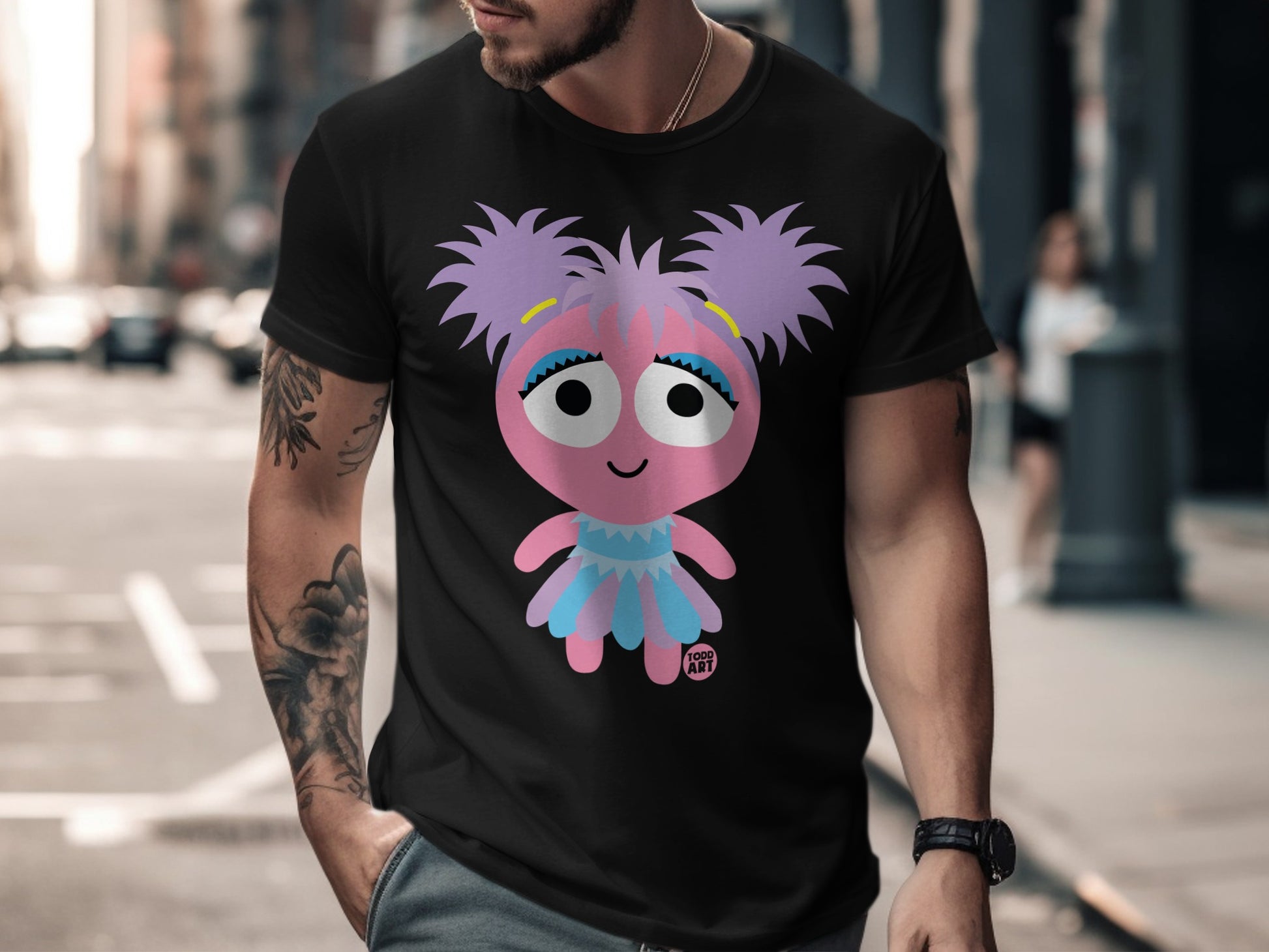 Adorable Cartoon Character Design Short Sleeve Shirt