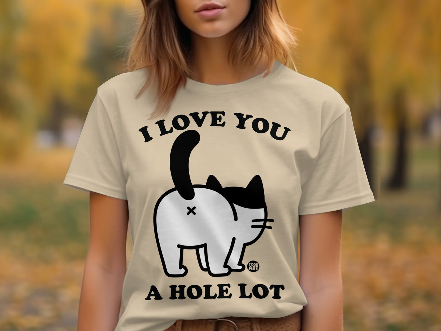 I Love You A Hole Lot Funny Cat Design Shirt