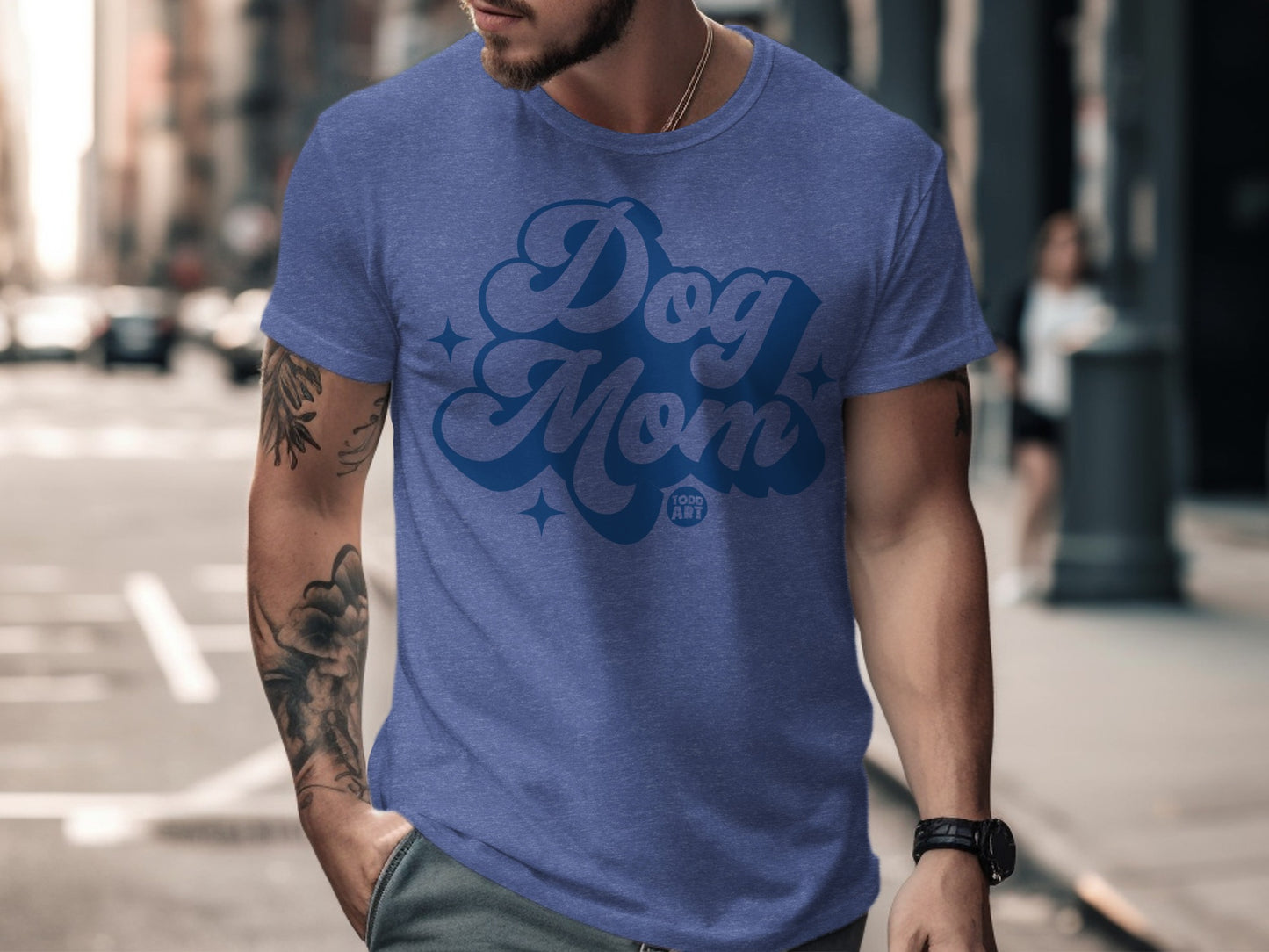 Dog Mom T-Shirt stylish script font product type