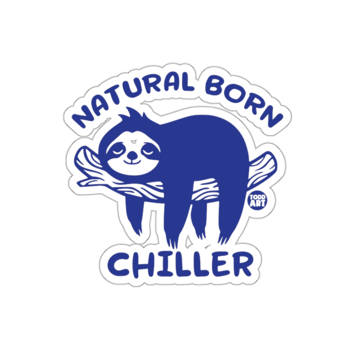 Natural Born Chiller Sloth on Branch Animal sticker
