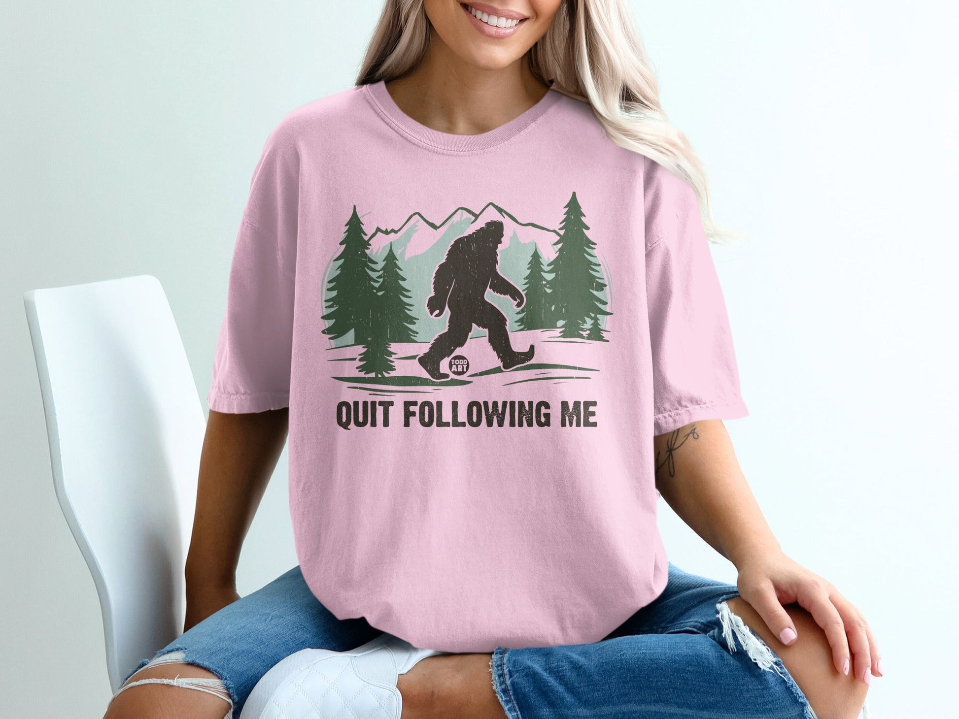 Quit Following Me Bigfoot Graphic T-Shirt