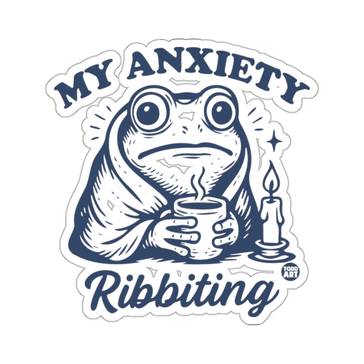 My Anxiety Ribbiting Frog Mug Candle Funny 