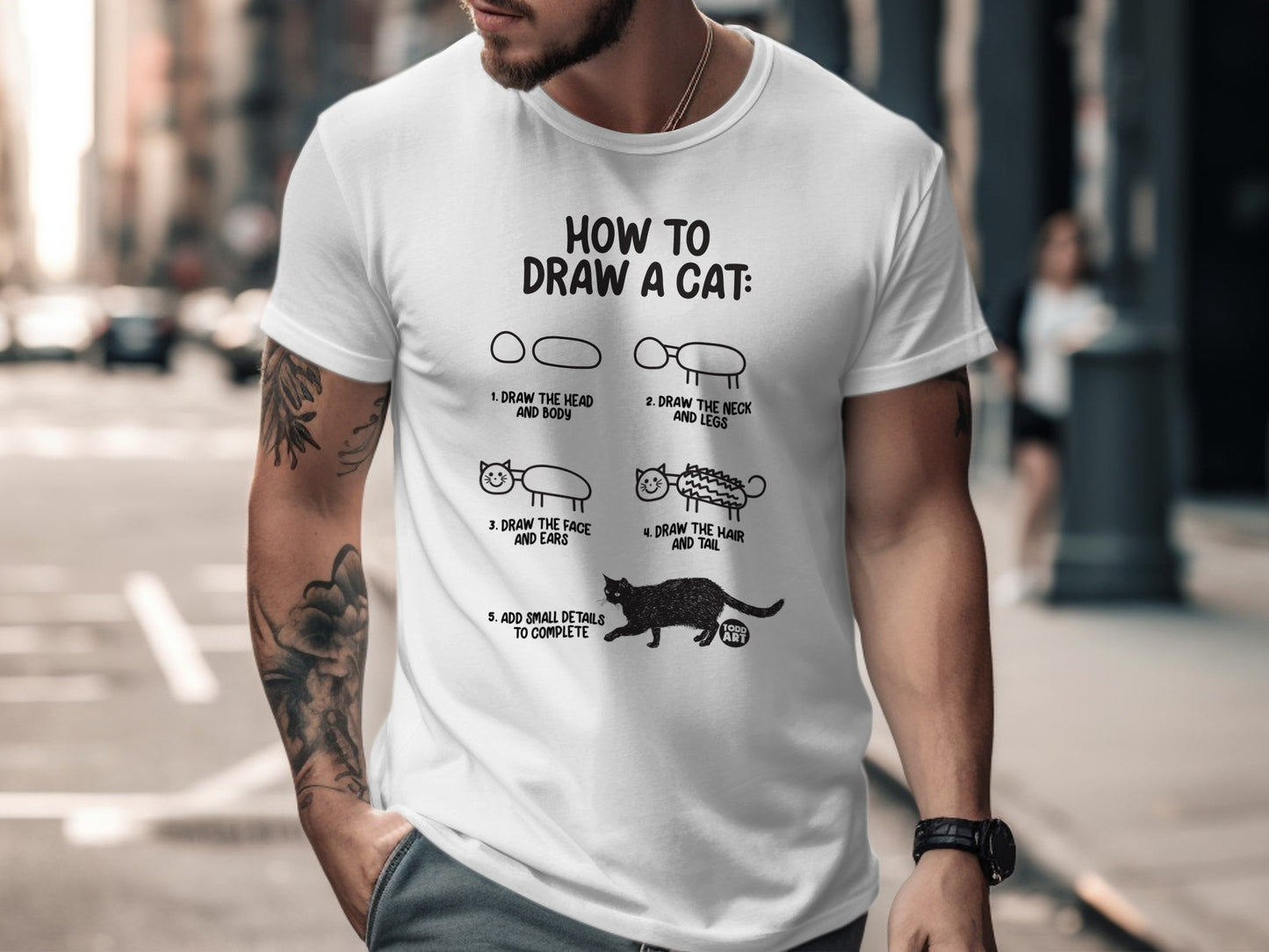 How To Draw A Cat Illustrated Guide Shirt