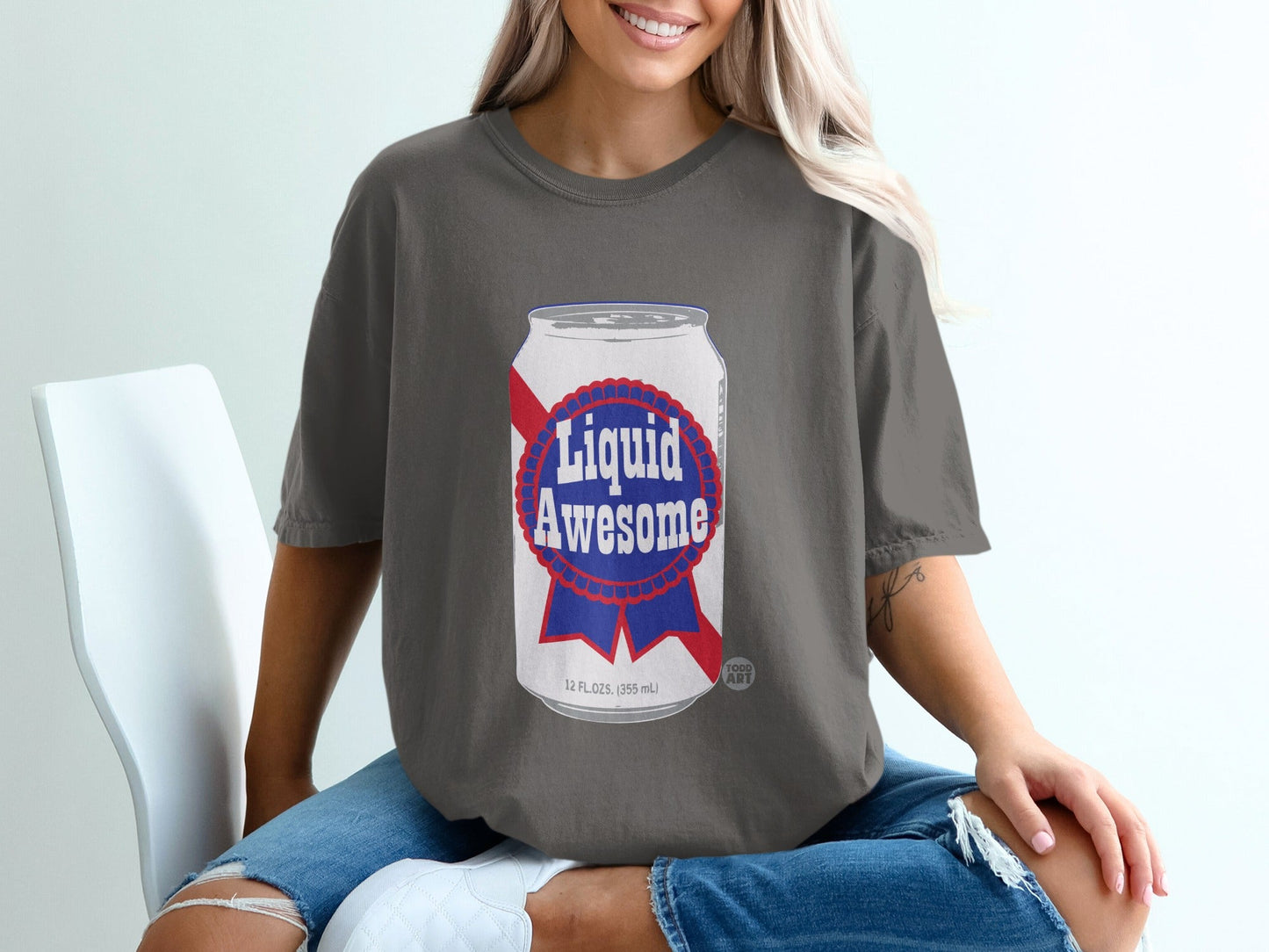 Liquid Awesome Graphic Print Casual Tee