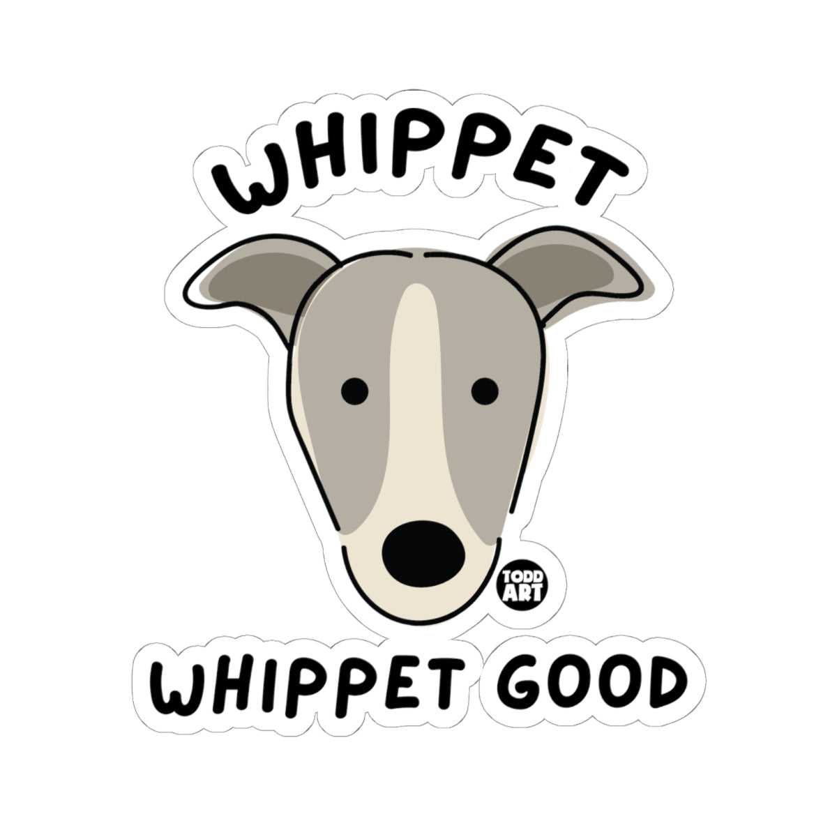 Whippet GoodTodd Art Sticker