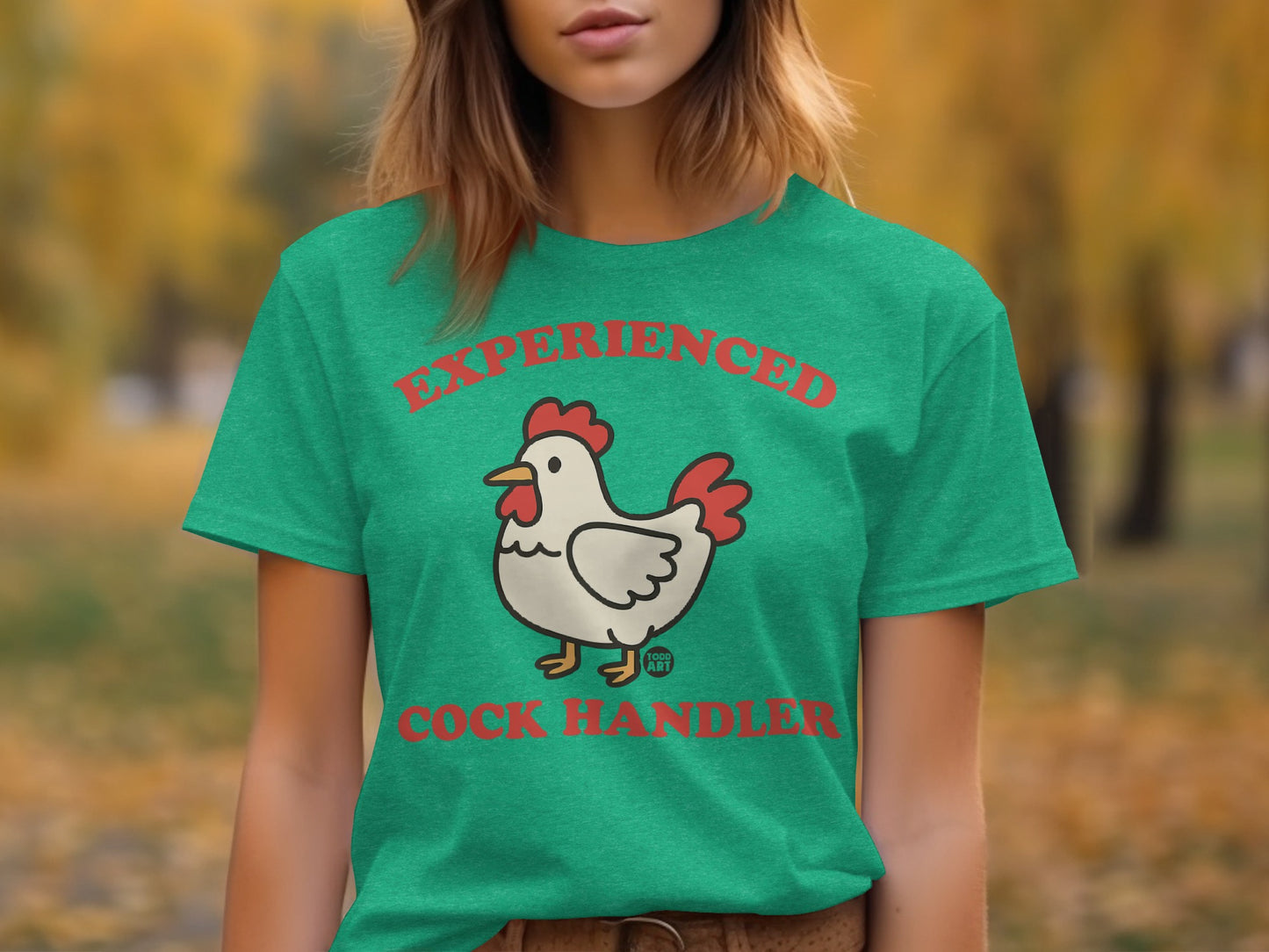 Experienced Cock Handler Funny T-shirt for Chicken Lovers
