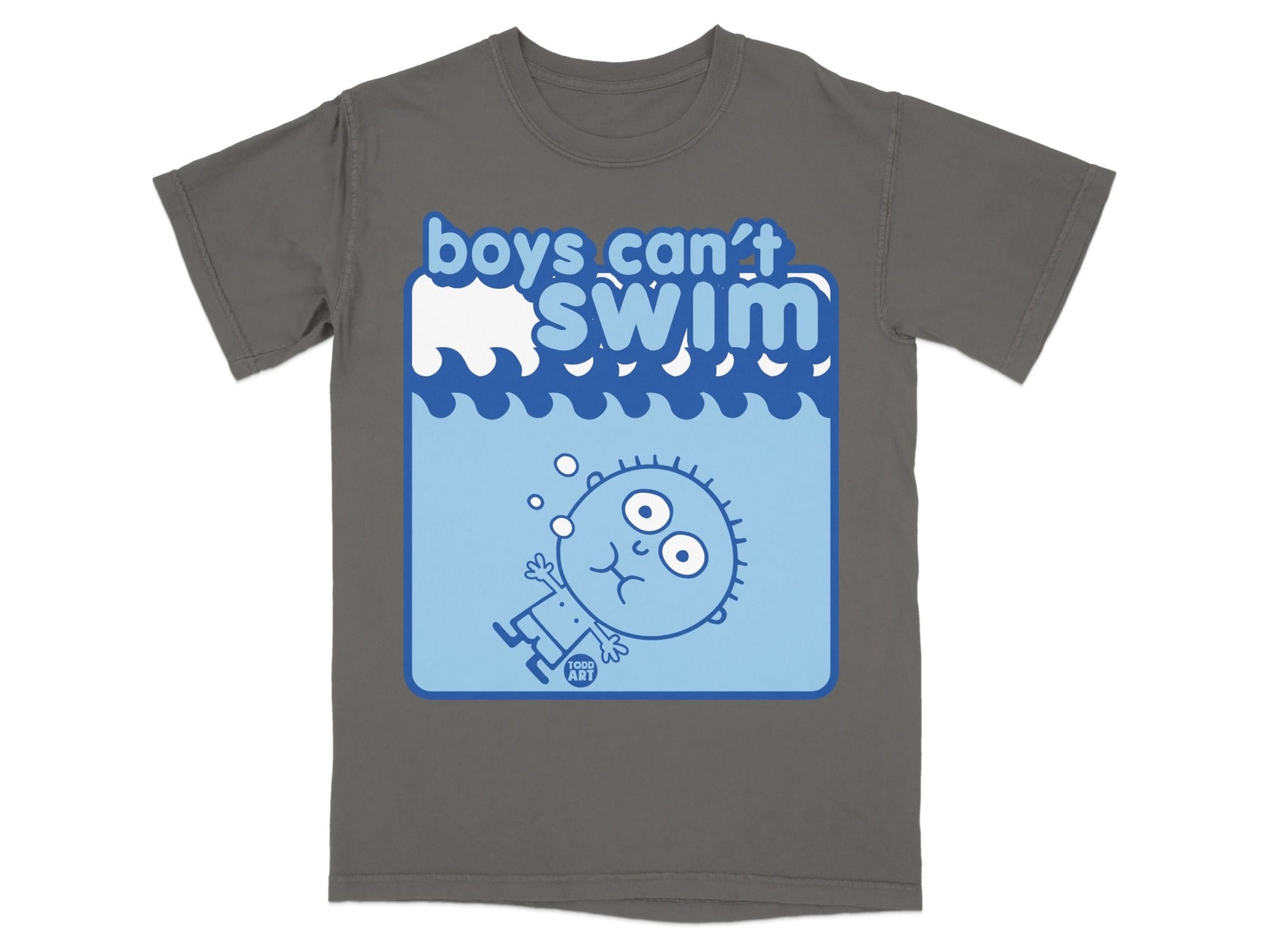 Boys Can't Swim Cute Cartoon Graphic T-shirt
