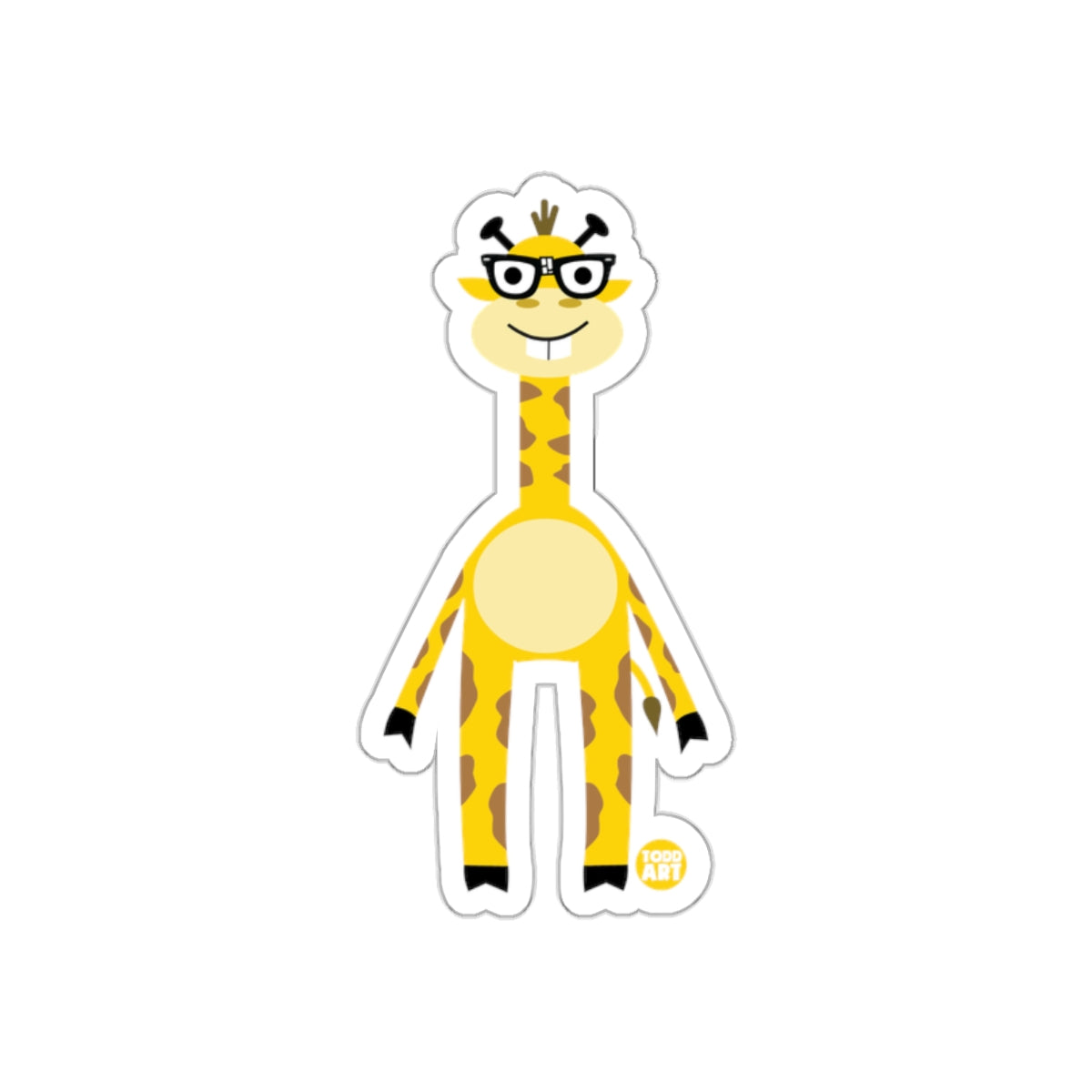 Cute Cartoon Giraffe with Glasses Sticker Product