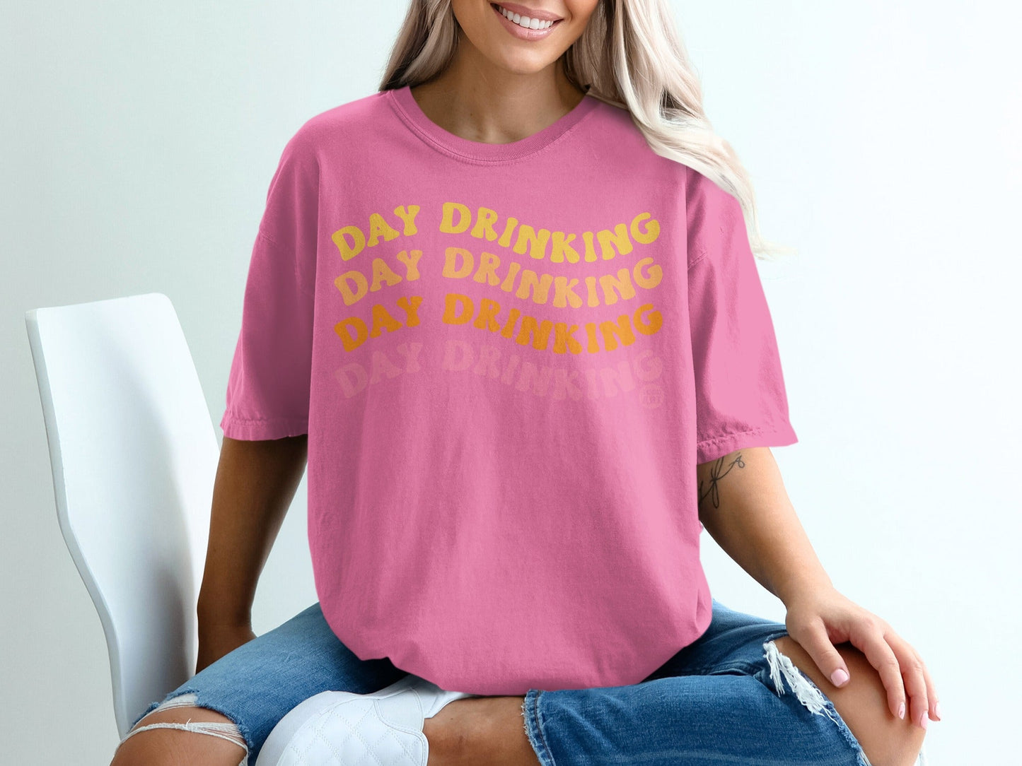 DAY DRINKING Graphic Tee Fun Casual Wear Shirt