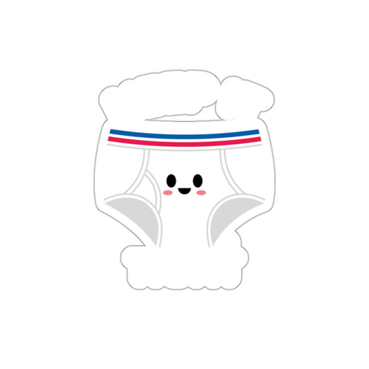 Cute Smiling Cartoon Diaper with Red Blue Stripes Sticker