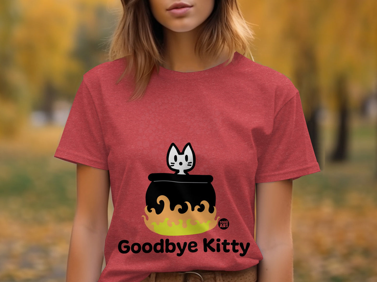 Goodbye Kitty Cute Halloween Graphic Tee