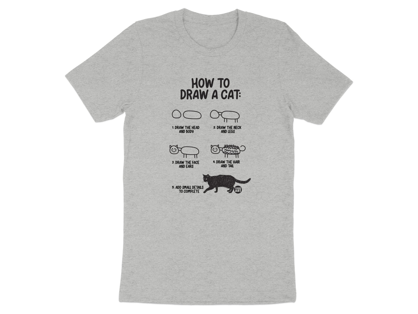 How to Draw a Cat Instructions T-shirt Drawing Shirt