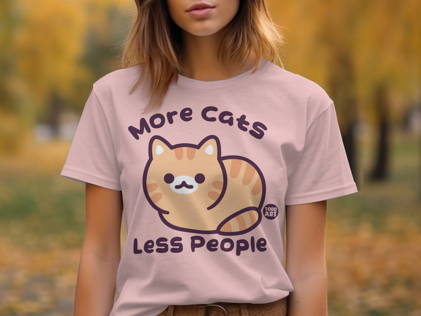 More Cats Less People Cute Cat Graphic T-shirt