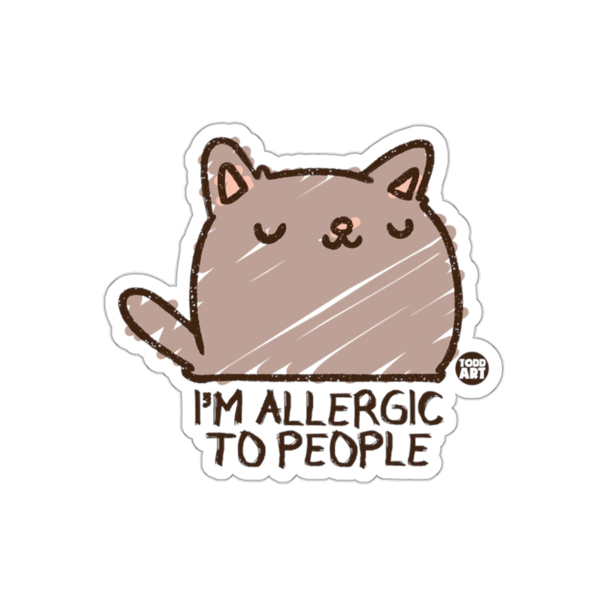I'm Allergic To People Funny Cat Illustration sticker