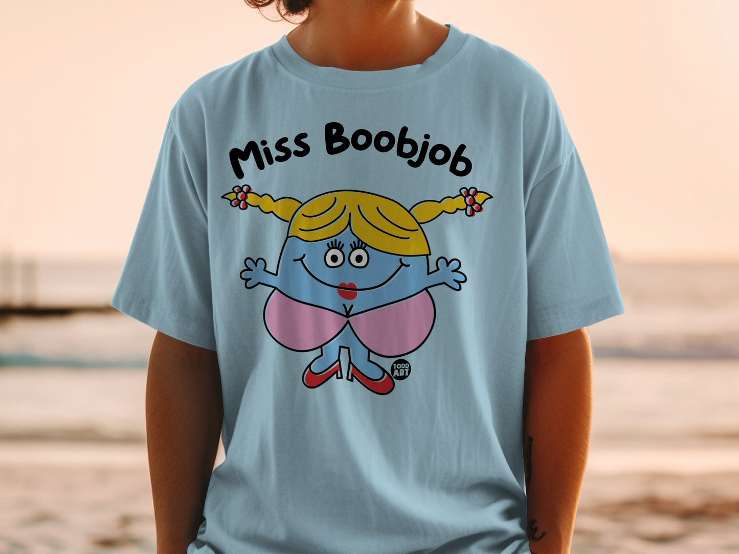 Miss Boobjob Cartoon Character Todd Art T-shirt