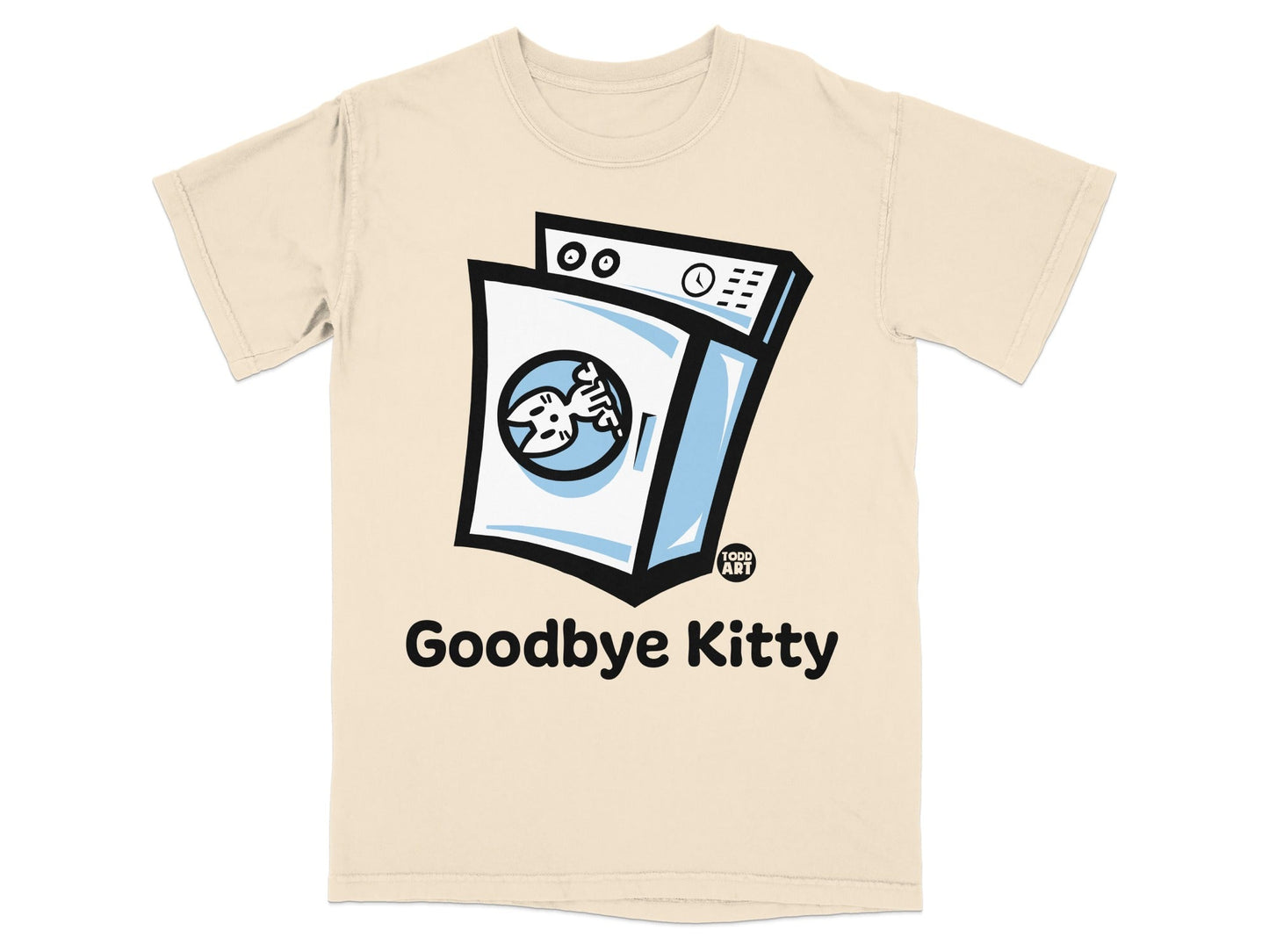 Goodbye Kitty Cartoon Laundry Machine T-shirt