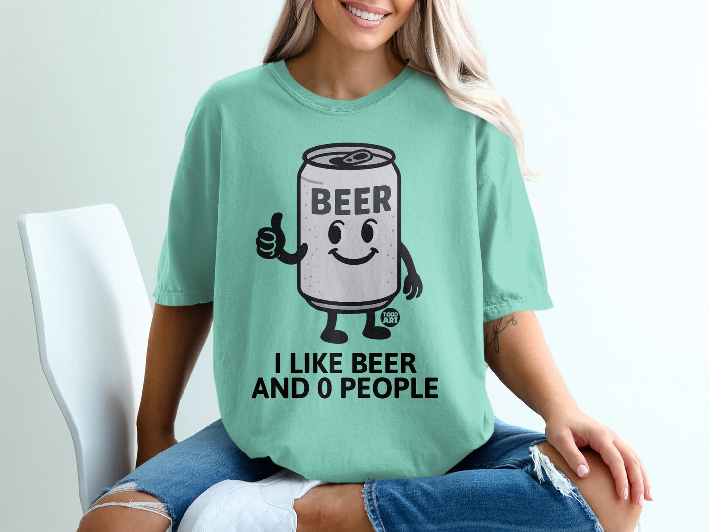 I Like Beer And 0 People Funny Graphic T-Shirt