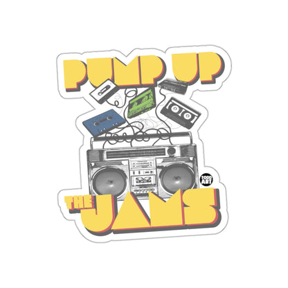 Pump Up The Jams Retro Boombox Cassette Tapes sticker