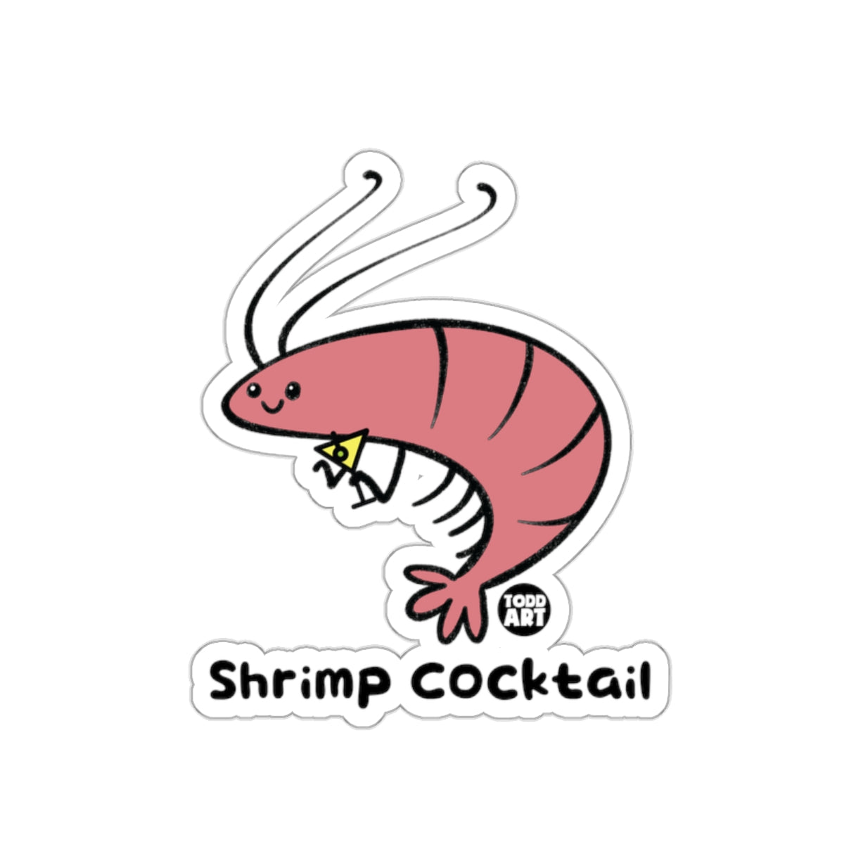 Shrimp Cocktail Sticker with Cute Cartoon Design