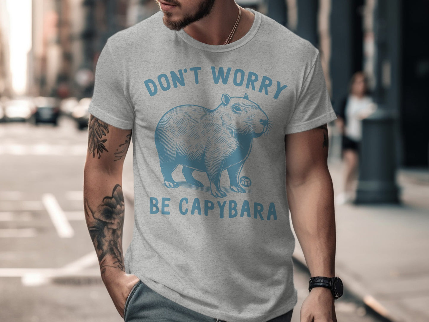 Don't Worry Be Capybara Graphic Tee Shirt