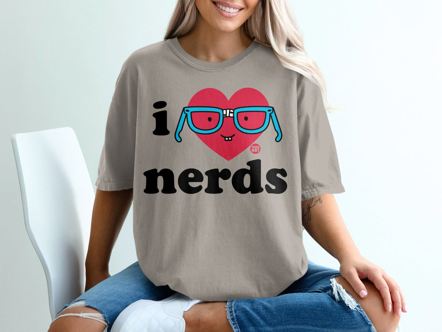 I Heart Nerds Graphic Tee Fun Geeky Fashion Shirt