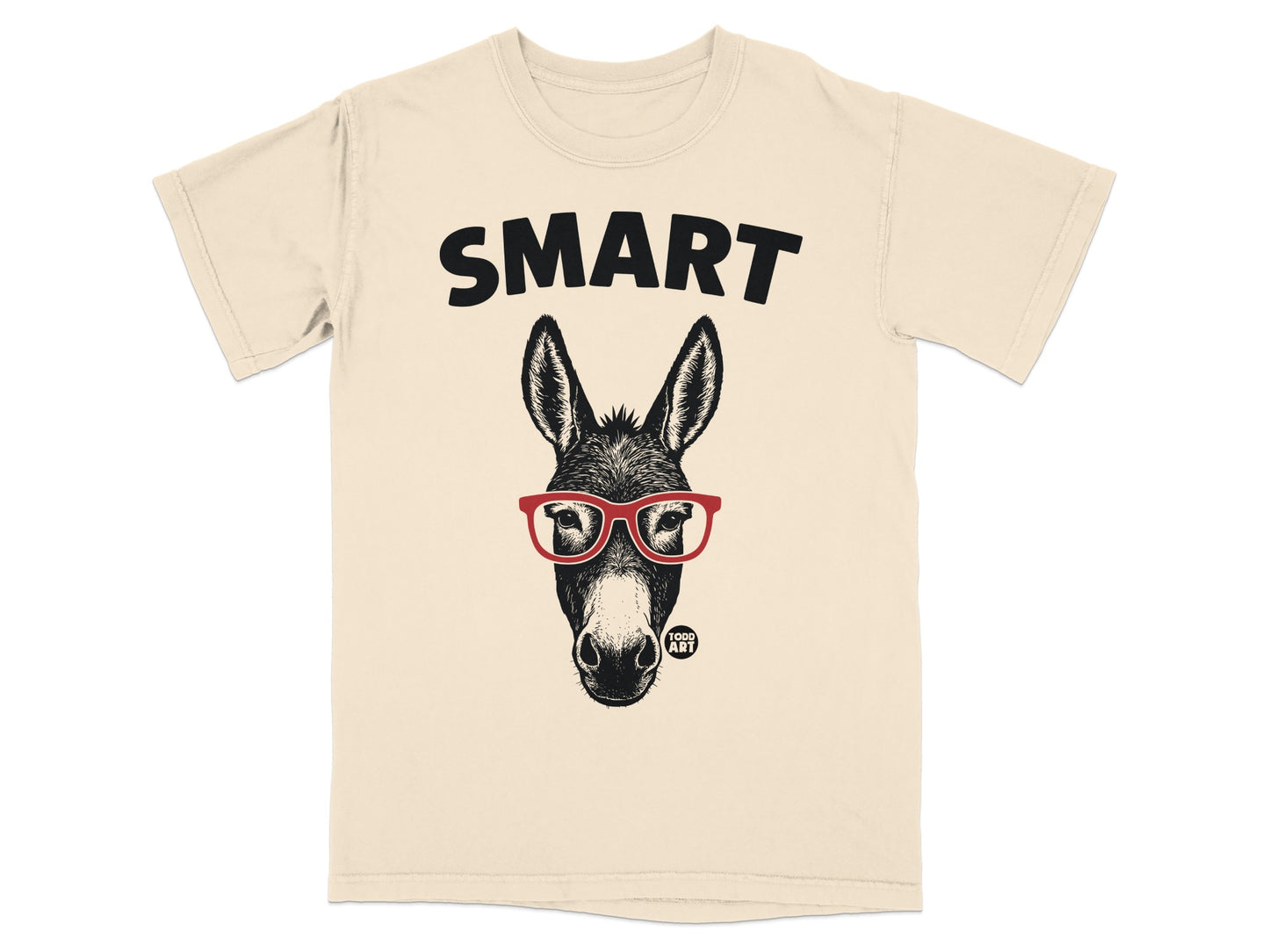 Smart Donkey with Glasses Graphic Tee Shirt