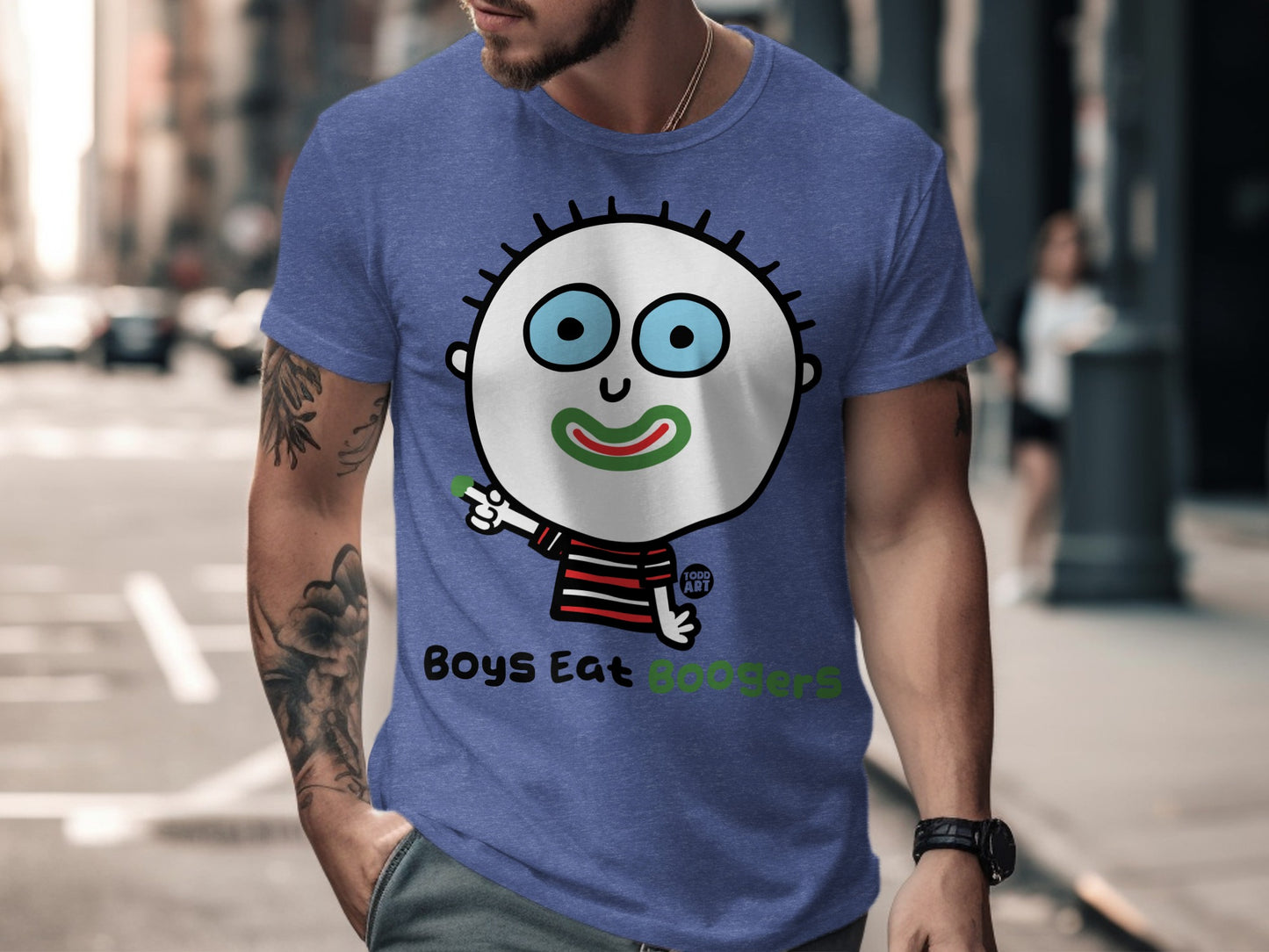 Boys Eat Boogers Funny Graphic Tee for Men
