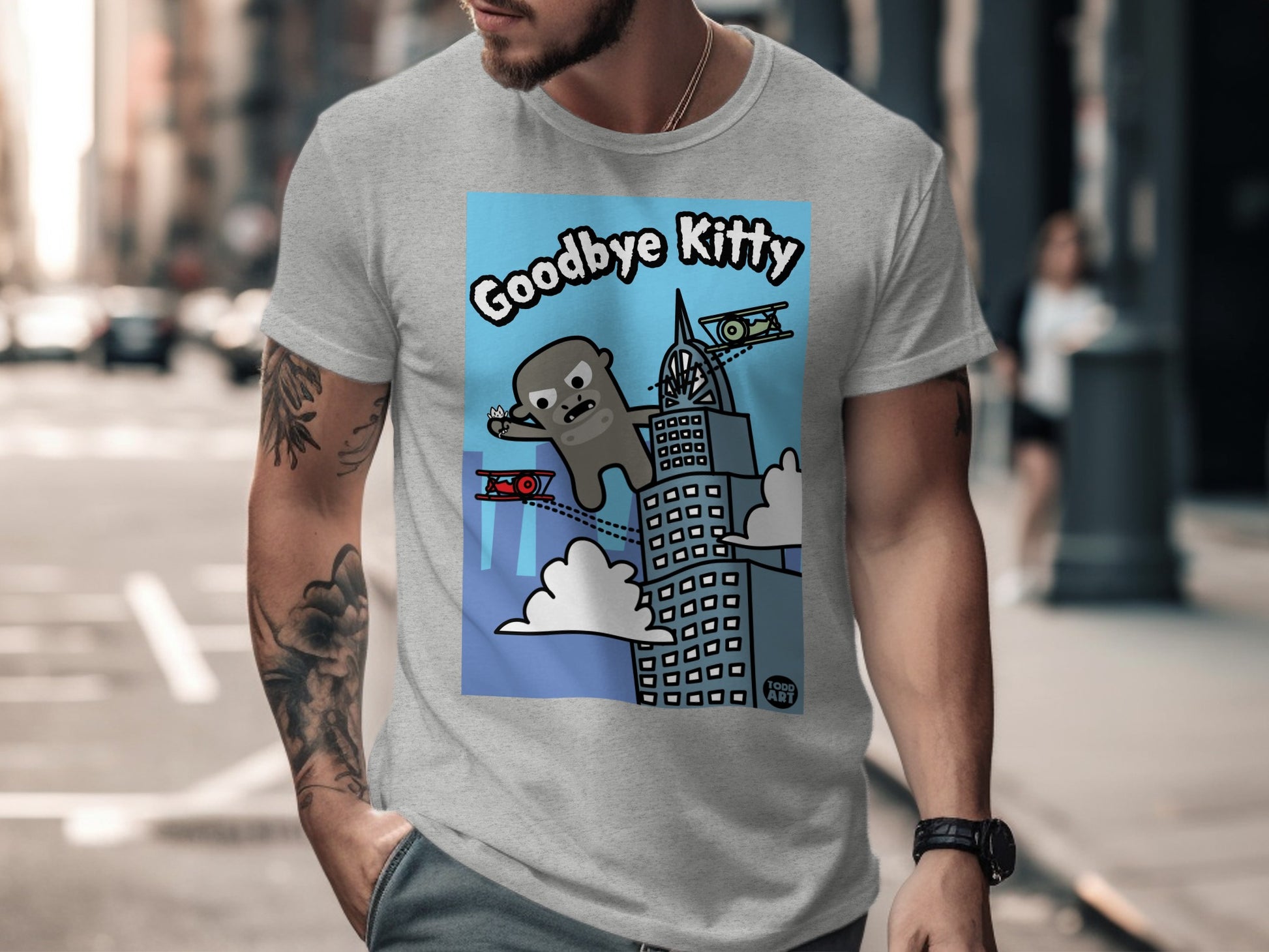 Goodbye Kitty Grey Short-Sleeve Casual Shirt product