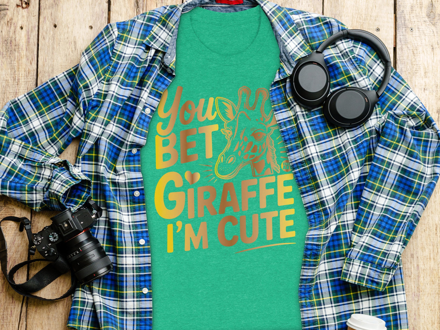 You Bet Giraffe I'm Cute Graphic Shirt for Men
