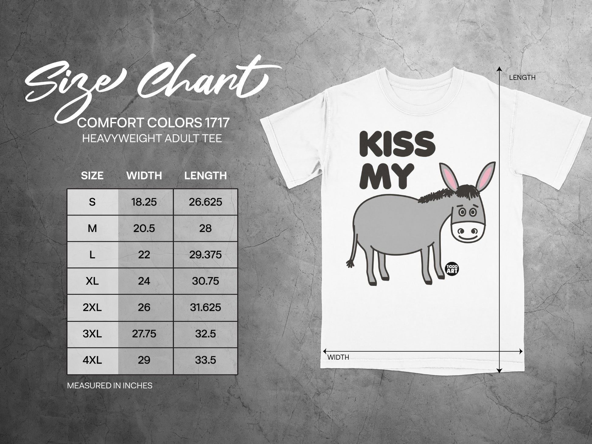 Kiss My Donkey Graphic Design Adult Tee Shirt