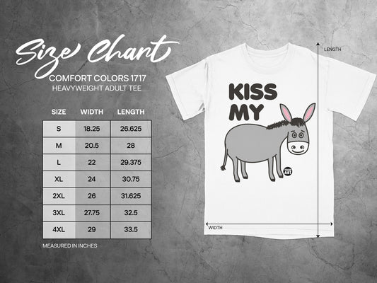 Kiss My Donkey Graphic Design Adult Tee Shirt